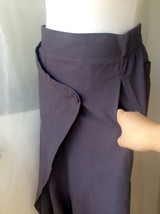 Gray Wrap Linen Pants Summer Women One Size Casual Loose Pants Wide Leg Pants image 3