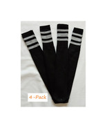 Striped Tube Socks Sports Baseball Softball Cotton Game Socks Unisex Bla... - £16.15 GBP