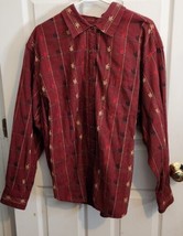 Vtg Krazy Kat Women&#39;s 3X 22/24 Leaves Woven Shirt Button Up Long Sleeve ... - $19.95