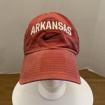 Dirty Distressed Nike Arkansas Razorbacks Hat Cap Red Strapback - £7.07 GBP