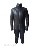 BESPOKE MENS PADDED LEATHER LEDER CATSUIT OVERALL BODYSUIT JUMPSUIT COSP... - $254.83