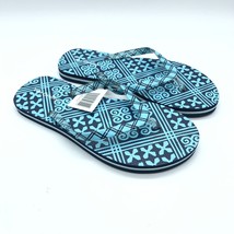 Vera Bradley Womens Flip Flop Sandals Geometric Blue Slip On Size S US 5-6 - £11.51 GBP