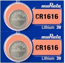 Murata CR1616 Battery 3V Lithium Coin Cell - Replaces Sony CR1616 (2 Batteries) - £11.95 GBP