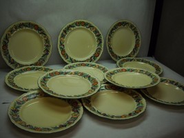 Set Of 11 Masons Ironstone China Luncheon Plates Nell Gwyn Pattern Floral Green - £75.40 GBP