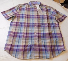 Tommy Bahama Mens Short Sleeve Button Up Shirt S La Paz Plaid S/S 15631 Grape - £52.24 GBP