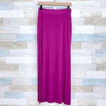 Old Navy Jersey Knit Maxi Skirt Purple Double Side Slit Stretch Womens S... - £11.47 GBP