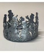 4” Pewter Snowman Candle Holder Round 1999 Vintage Christmas Scents &amp; Ac... - $14.69