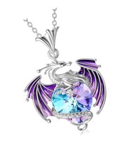 An item in the Antiques category: Dragon Necklace Sterling Silver Birthstone Wyvern