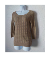 American Eagle Outfitters Beige Open Cable Knit Sweater Pullover Size Small - $13.85