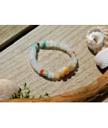 Moonstone Sunstone Gemstone Stretch Bracelet Size 6.5 Inch with Amazonit... - $34.30 CAD