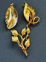 Vintage Lot of Various Style Curved and Domed LEAF Pin Brooch – one is marked on - £11.71 GBP