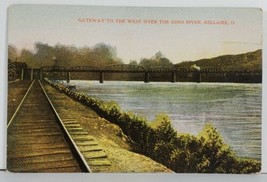 Bellaire Ohio Gateway to The West Over The Ohio River Postcard Q11 - £3.15 GBP