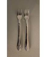 Walco Art Deco 18-10 Stainless Steel Lot of 2 Cocktail Forks 5 5/8&quot; each - $10.44