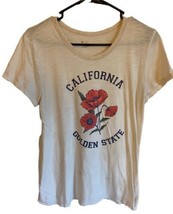 Gap California T Shirt Juniors M Golden State Off White Burner Round Neck - £4.07 GBP