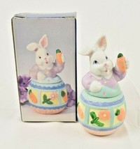 Vintage Nobel Hall 4 inch Ceramic Mini Bunny Egg Candle with box - £6.08 GBP