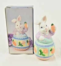 Vintage Nobel Hall 4 inch Ceramic Mini Bunny Egg Candle with box - £5.99 GBP