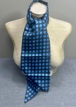Eleganza Blue Blue Polka Dot Made in Italy 100% Silk Cravat Ascot Scarf Tie - £11.60 GBP