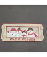 St Nicholas Square Warm Wishes Cookie Snack Tray Snowmen Winter Vtg - $41.13 CAD