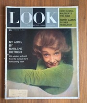 Vintage Look Magazine Marlene Dietrich Cover Oct 21 1961 - £39.31 GBP
