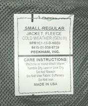 US Army Gen III fleece jacket liner Small-Regular, Peckham 2013, unissued - $40.00
