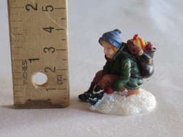 O&#39;Well Christmas Village Figurine Resin Child Boy tying Shoes Boots Toy ... - $238.88 MXN