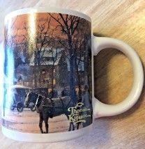 Thomas Kinkade Cup Town Square Christmas 2010 Vintage Mug VGPC White Signed - $10.84 CAD