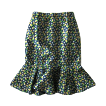 NWT J.Crew 365 Trumpet in Navy Blue Lemon Jacquard Ruffle Skirt 6 - £41.56 GBP