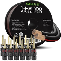 GearIT 14 Gauge Speaker Wire (100 Feet /30.48 Meters) with Banana Plugs (6 Pairs - £47.40 GBP