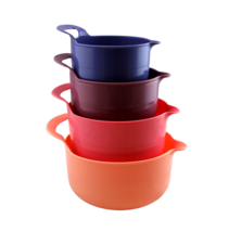 4 Piece Batter Bowl Set Nesting with Pouring Spout and Handle and Non Sk... - £15.49 GBP