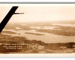 RPPC Aerial View Louzan Lake and Algona Inn Ontario Canada UNP Postcard W14 - $15.79