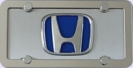 honda   3d  logo  License Plate + Stainless  frame &amp; Lens - $39.00