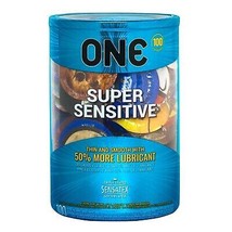 Condoms One Super Sensitive Without Spermicide Free Thin Smooth Bulk ~ 100 Pack - £32.76 GBP