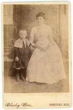Antique Circa 1880s Cabinet Card Chesley Beautiful Mother &amp; Child Pipestone, MN - £7.46 GBP