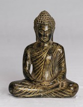 Antik Khmer Stil Bronze Sitzender Meditation Angkor Buddha Figur -13.5cm / - £159.81 GBP