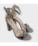 SAM EDELMAN Yaro Leather Snake print Block heels sandals size 9 Swiftie - $59.00