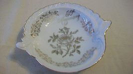 50TH ANNIVERSARY PORCELAIN BOWL, SCALLOPED EDGES FROM NORCREST AB-143 - $25.00