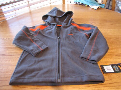 Boy&#39;s youth 4 small charcoal orange hoodie zip up coat jacket MXJ4100co ... - $8.23