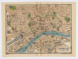 1933 Vintage City Map Of Frankfurt Am Main / Hesse Hessen / Germany - £17.04 GBP