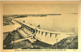 Bagnell Dam and Lake of The Ozarks, Lakeside, Missouri, vintage post card - £10.15 GBP