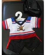 Build A Bear Workshop 3 Pc Hockey Outfit Top Bottoms &amp; Helmet With Hanger - £9.85 GBP