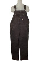 Womens Carhartt Relaxed Fit Dark Brown Washed Duck Insulated Bib Overall... - $49.44