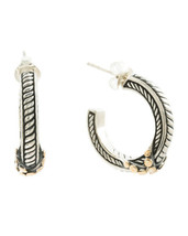 ANNIKA WITT Made In Bali Sterling Silver With 18k Gold Dot Hoop Earrings - £70.43 GBP