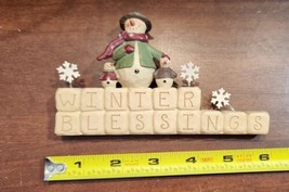 Blossom Bucket Suzi ll Winter Blessings Figurine Snowman Snowflake 2007 - £17.28 GBP