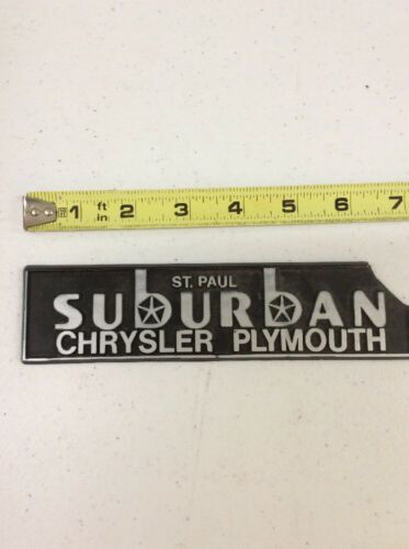 Primary image for ST PAUL SUBURBAN CHRYSLER PLYMOUTH Vintage Car Dealer Plastic Emblem Badge Plate