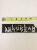 ST PAUL SUBURBAN CHRYSLER PLYMOUTH Vintage Car Dealer Plastic Emblem Bad... - $29.99