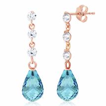 Galaxy Gold GG 14k Rose Gold Earring with Diamonds and Blue Topaz - $558.99