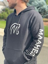 MAAHES Black Logo Sweatshirt Hoodie Activewear Mens Large Cotton Poly Blend NEW - $44.45