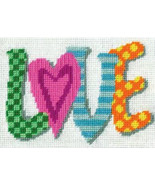 Design Works Love Needlepoint Kit, very small 5x7 bright - £12.98 GBP