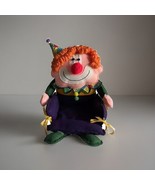 Clown Tray Sitter Felt Handmade Yarn Hair Treat Candy Dish Catch All Vin... - $38.49