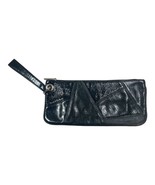 Hobo International Patchwork Black Leather Wristlet Wallet Purse Card ID... - £36.09 GBP